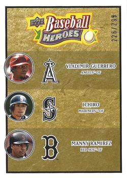 2008 Upper Deck Baseball Heroes - Beige #186 Vladimir Guerrero / Ichiro / Manny Ramirez Front