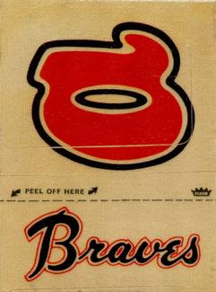 1972 Fleer Official Major League Patches #NNO Atlanta Braves Monogram Front
