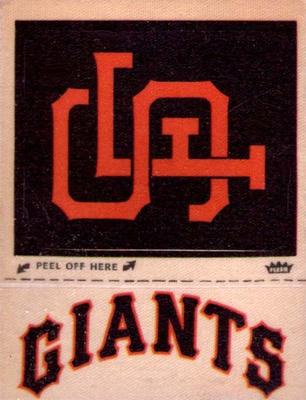1972 Fleer Official Major League Patches #NNO San Francisco Giants Monogram Front
