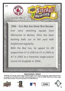 2008 Upper Deck Baseball Heroes - Charcoal #21 David Ortiz Back