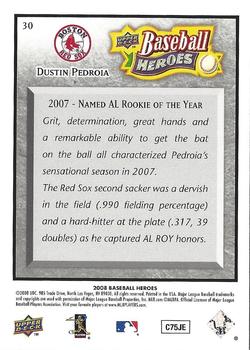 2008 Upper Deck Baseball Heroes - Charcoal #30 Dustin Pedroia Back
