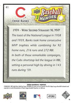 2008 Upper Deck Baseball Heroes - Charcoal #41 Ernie Banks Back