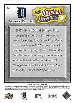 2008 Upper Deck Baseball Heroes - Charcoal #62 Magglio Ordonez Back