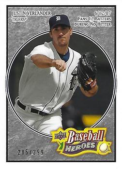 2008 Upper Deck Baseball Heroes - Charcoal #65 Justin Verlander Front