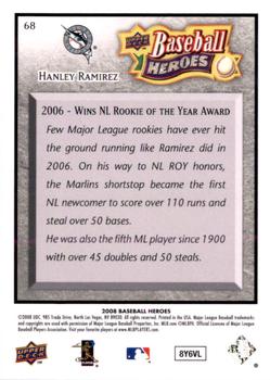 2008 Upper Deck Baseball Heroes - Charcoal #68 Hanley Ramirez Back