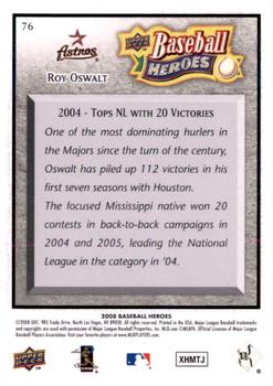 2008 Upper Deck Baseball Heroes - Charcoal #76 Roy Oswalt Back