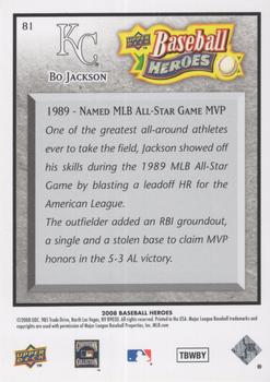 2008 Upper Deck Baseball Heroes - Charcoal #81 Bo Jackson Back