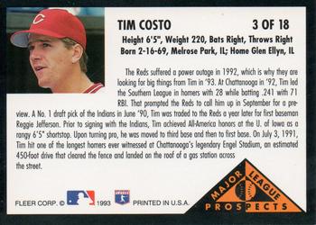 1993 Fleer - Major League Prospects (Series One) #3 Tim Costo Back