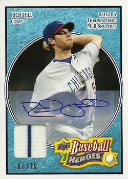 2008 Upper Deck Baseball Heroes - Autographed Memorabilia Light Blue #150 Rich Hill Front