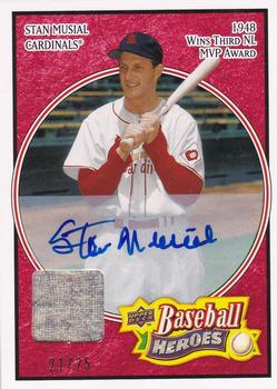 2008 Upper Deck Baseball Heroes - Autographed Memorabilia Red #162 Stan Musial Front