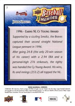 2008 Upper Deck Baseball Heroes - Navy Blue #7 John Smoltz Back