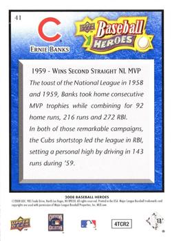 2008 Upper Deck Baseball Heroes - Navy Blue #41 Ernie Banks Back