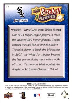 2008 Upper Deck Baseball Heroes - Navy Blue #42 Jim Thome Back