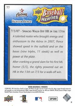 2008 Upper Deck Baseball Heroes - Navy Blue #77 Hunter Pence Back