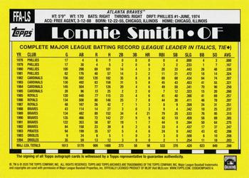 2020 Topps Archives - Fan Favorites Autographs #FFA-LS Lonnie Smith Back