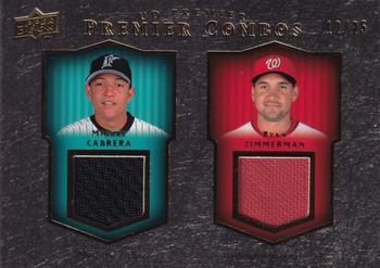 2008 Upper Deck Premier - Combos Memorablia Gold #PCM-CZ Miguel Cabrera / Ryan Zimmerman Back