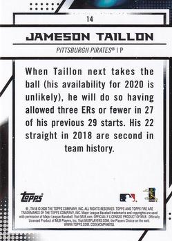 2020 Topps Fire #14 Jameson Taillon Back
