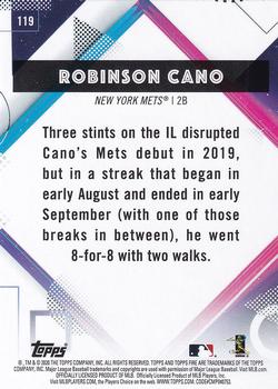 2020 Topps Fire #119 Robinson Cano Back