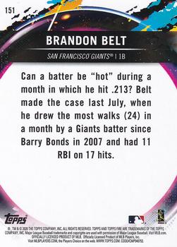 2020 Topps Fire #151 Brandon Belt Back