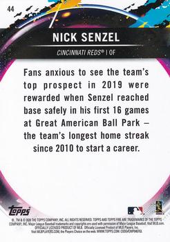 2020 Topps Fire - Gold Minted #44 Nick Senzel Back