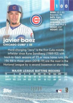 2020 Stadium Club - Chrome Orange Refractor #100 Javier Baez Back