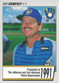 1991 Milwaukee Brewers Police - Jefferson and Fort Atkinson Police Departments #NNO Rick Dempsey Front
