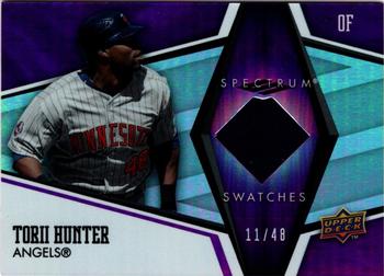 2008 Upper Deck Spectrum - Spectrum Swatches Purple #SS-HU Torii Hunter Front