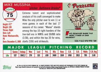 2020 Topps Archives - Green Holo-Foil #75 Mike Mussina Back