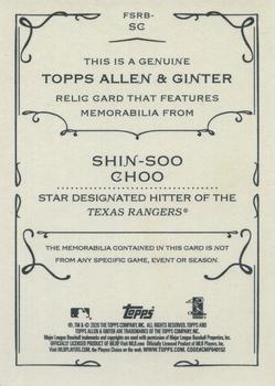 2020 Topps Allen & Ginter - Full-Size Relics B #FSRB-SC Shin-Soo Choo Back