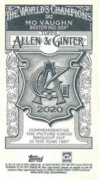 2020 Topps Allen & Ginter - Mini A & G Back #342 Mo Vaughn Back