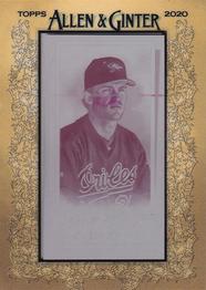 2020 Topps Allen & Ginter - Mini Framed Printing Plate Magenta #37 Mike Mussina Front
