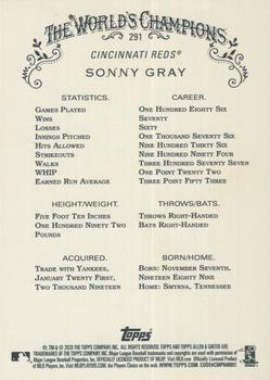 2020 Topps Allen & Ginter - Silver Portrait #291 Sonny Gray Back