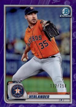 2020 Bowman Chrome - Purple Refractor #68 Justin Verlander Front