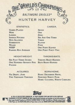 2020 Topps Allen & Ginter X #177 Hunter Harvey Back