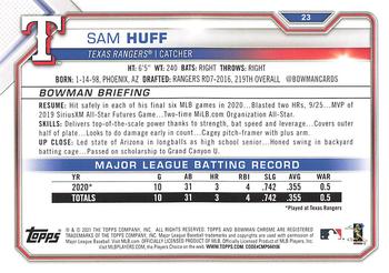 2021 Bowman #23 Sam Huff Back