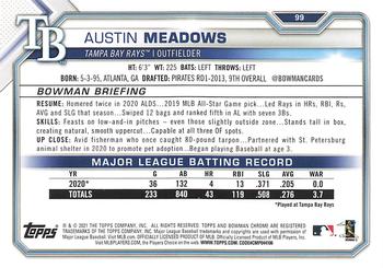 2021 Bowman #99 Austin Meadows Back