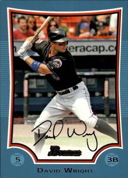 2009 Bowman - Blue #1 David Wright Front