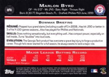 2009 Bowman - Gold #84 Marlon Byrd Back