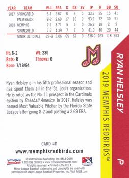 2019 Choice Memphis Redbirds #11 Ryan Helsley Back