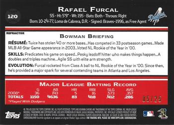 2009 Bowman Chrome - Orange Refractors #120 Rafael Furcal Back