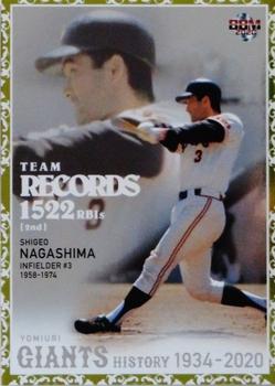 2020 BBM Yomiuri Giants History 1934-2020 - Team Records #TR04 Shigeo Nagashima Front
