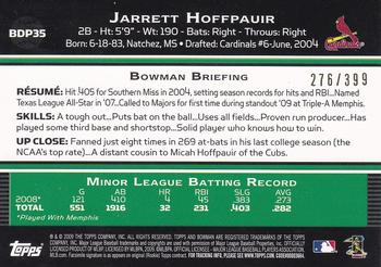 2009 Bowman Draft Picks & Prospects - Blue #BDP35 Jarrett Hoffpauir Back