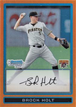 2009 Bowman Draft Picks & Prospects - Chrome Prospects Orange Refractors #BDPP25 Brock Holt Front