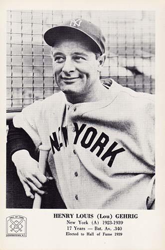 1963 Hall of Fame Photo Pack #NNO Lou Gehrig Front