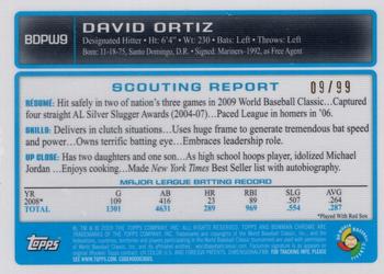 2009 Bowman Draft Picks & Prospects - Chrome WBC Prospects Blue Refractors #BDPW9 David Ortiz Back