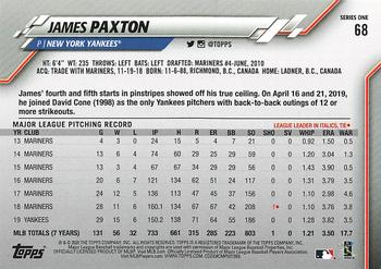 2020 Topps - Gold Star #68 James Paxton Back