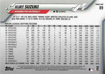 2020 Topps - Gold Star #89 Kurt Suzuki Back