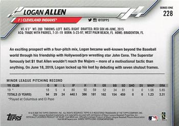 2020 Topps - Gold Star #228 Logan Allen Back