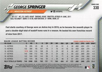 2020 Topps - Gold Star #330 George Springer Back