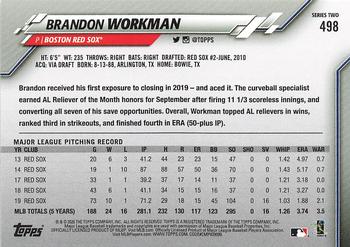 2020 Topps - Gold Star #498 Brandon Workman Back